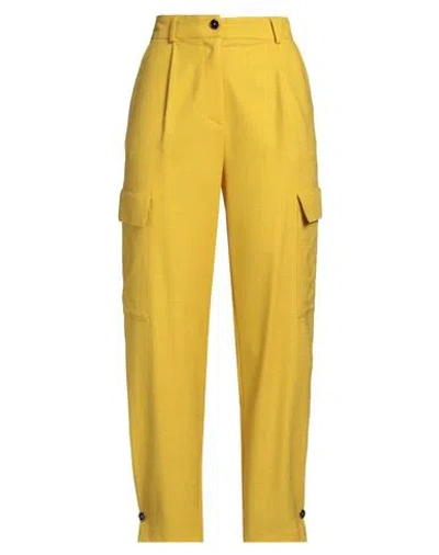 Simona Corsellini Woman Pants Yellow Size 10 Viscose, Polyester, Elastane