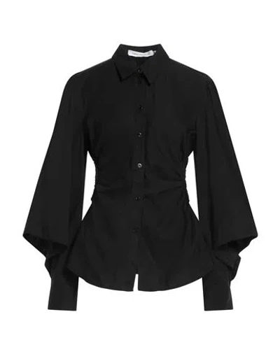Simona Corsellini Woman Shirt Black Size 4 Cotton, Polyamide, Elastane