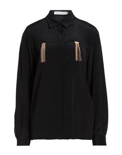 Simona Corsellini Woman Shirt Black Size 6 Acetate, Silk