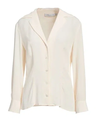 Simona Corsellini Woman Shirt Ivory Size 12 Acetate, Silk In White