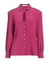 Simona Corsellini Woman Shirt Magenta Size 8 Acetate, Silk In Magenta