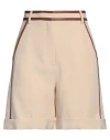 Simona Corsellini Woman Shorts & Bermuda Shorts Cream Size 6 Polyester, Elastane In White
