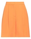 Simona Corsellini Woman Shorts & Bermuda Shorts Orange Size 4 Polyester, Elastane