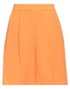 Simona Corsellini Woman Shorts & Bermuda Shorts Orange Size 6 Polyester, Elastane