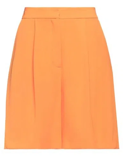 Simona Corsellini Woman Shorts & Bermuda Shorts Orange Size 4 Polyester, Elastane