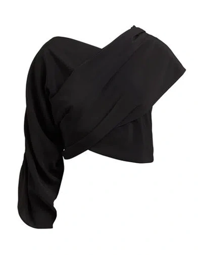 Simona Corsellini Woman Shrug Black Size Onesize Acetate, Silk