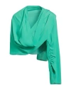 Simona Corsellini Woman Shrug Green Size Onesize Acetate, Silk In Green