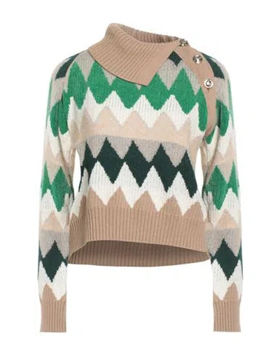 Simona Corsellini Woman Sweater Beige Size S Wool, Viscose, Textile Fibers, Alpaca Wool, Virgin Wool In Multi