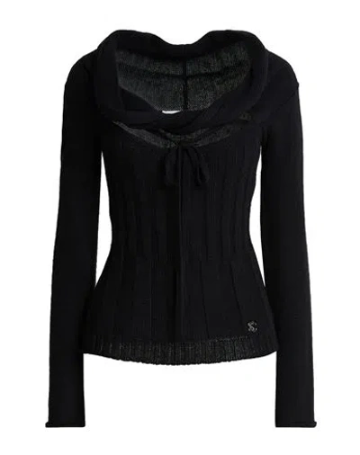 Simona Corsellini Woman Sweater Black Size M Polyamide, Acrylic, Alpaca Wool