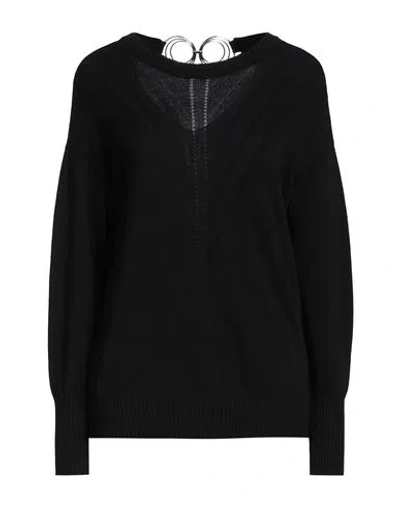 Simona Corsellini Woman Sweater Black Size M Polyamide, Wool, Viscose, Cashmere