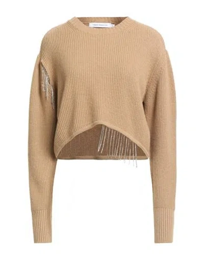 Simona Corsellini Woman Sweater Camel Size M Polyamide, Wool, Viscose, Cashmere In Beige