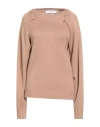 Simona Corsellini Woman Sweater Camel Size M Virgin Wool In Brown