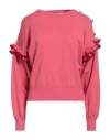 Simona Corsellini Woman Sweater Coral Size M Viscose, Polyester, Polyamide