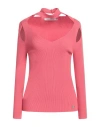 Simona Corsellini Woman Sweater Coral Size Xs Viscose, Polyester, Polyamide In Red