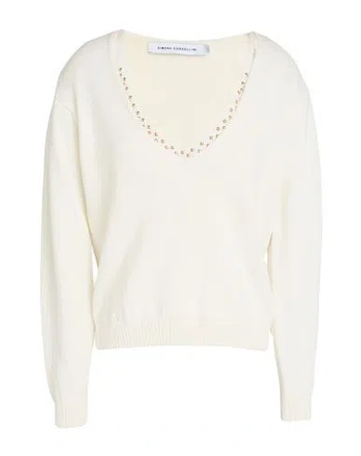 Simona Corsellini Woman Sweater Ivory Size S Virgin Wool, Acrylic In Neutral