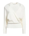 Simona Corsellini Woman Sweater Off White Size L Virgin Wool, Acrylic In Off White