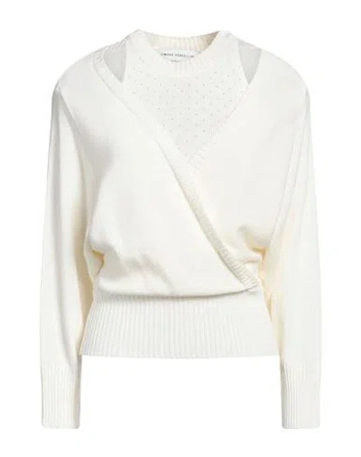 Simona Corsellini Woman Sweater Off White Size L Virgin Wool, Acrylic