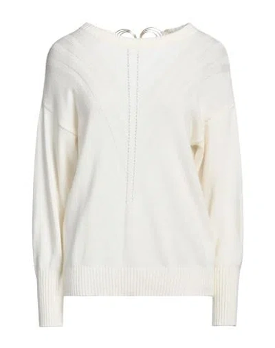 Simona Corsellini Woman Sweater Off White Size S Polyamide, Wool, Viscose, Cashmere