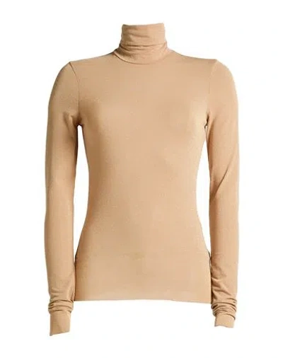 Simona Corsellini Woman T-shirt Sand Size 8 Viscose, Polyamide, Metallic Fiber, Elastane In Nude