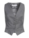 Simona Corsellini Woman Tailored Vest Grey Size 4 Polyester, Viscose, Wool, Elastane