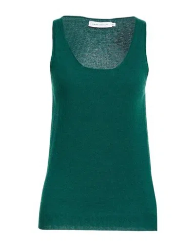 Simona Corsellini Woman Tank Top Dark Green Size M Polyamide, Wool, Viscose, Cashmere