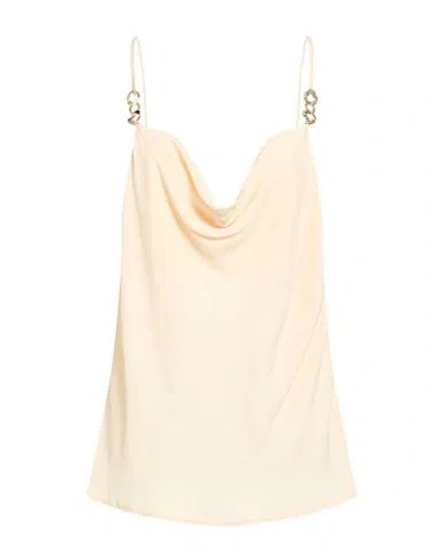 Simona Corsellini Woman Top Beige Size 10 Acetate, Silk In Animal Print