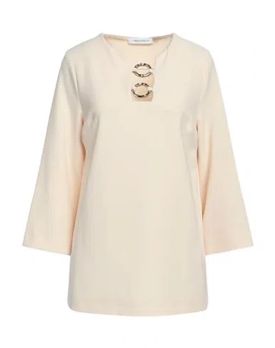 Simona Corsellini Woman Top Beige Size 10 Polyester, Elastane