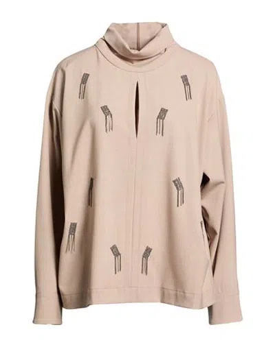 Simona Corsellini Woman Top Beige Size 6 Polyester, Viscose, Elastane In Pink