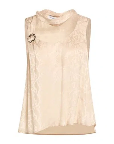 Simona Corsellini Woman Top Beige Size 6 Viscose In Neutral