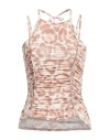 Shop Simona Corsellini Woman Top Beige Size 8 Polyester, Elastane