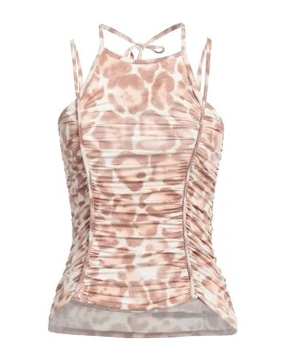 Simona Corsellini Woman Top Beige Size 8 Polyester, Elastane