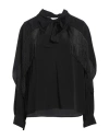 Simona Corsellini Woman Top Black Size 8 Acetate, Silk