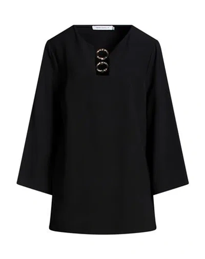 Simona Corsellini Woman Top Black Size 10 Polyester, Elastane