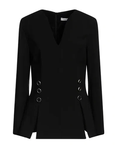 Simona Corsellini Woman Top Black Size 8 Polyester, Elastane In Black