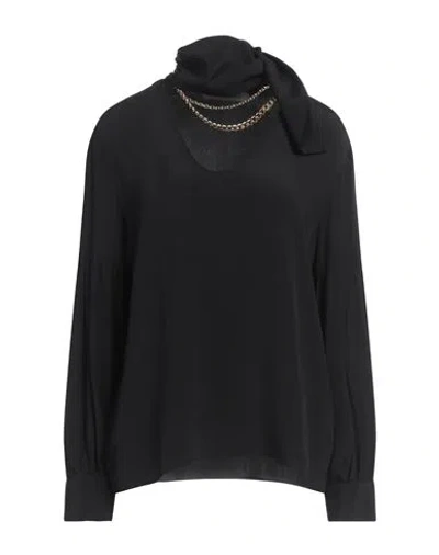 Simona Corsellini Woman Top Black Size 6 Acetate, Silk