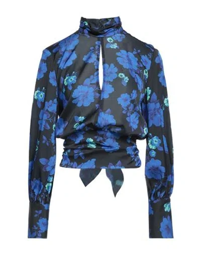 Simona Corsellini Woman Top Black Size 6 Polyester, Elastane In Blue