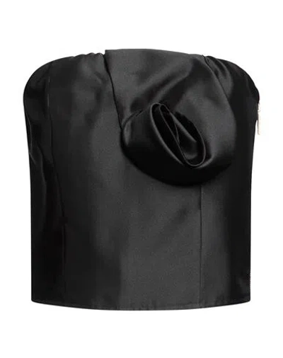 Simona Corsellini Woman Top Black Size 8 Polyester