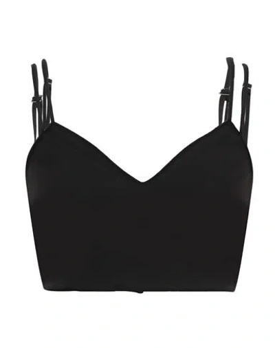 Simona Corsellini Woman Top Black Size 8 Polyester, Elastane