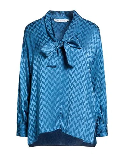 Simona Corsellini Woman Top Blue Size 4 Viscose