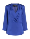 Simona Corsellini Woman Top Bright Blue Size 4 Polyester In Blue