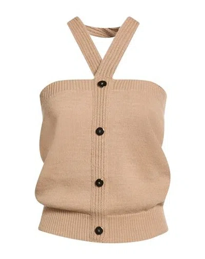 Simona Corsellini Woman Top Camel Size L Wool, Acrylic In Brown