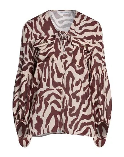 Simona Corsellini Woman Top Cocoa Size 4 Polyester In Brown