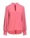 Simona Corsellini Woman Top Coral Size 2 Acetate, Silk In Red