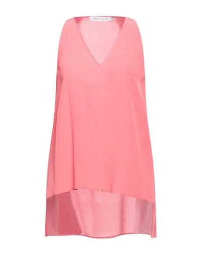 Simona Corsellini Woman Top Coral Size 10 Silk In Red