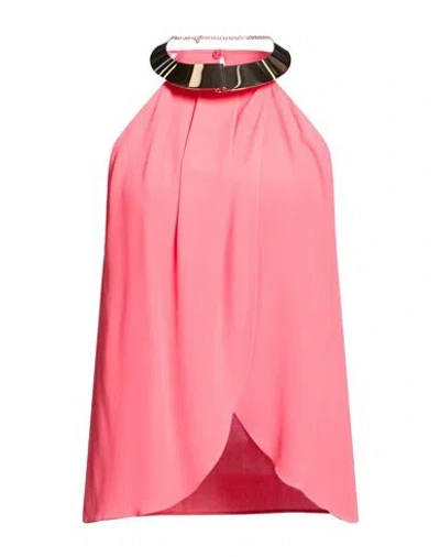 Simona Corsellini Woman Top Coral Size 6 Acetate, Silk In Pink