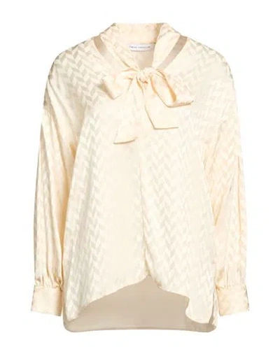 Simona Corsellini Woman Top Cream Size 2 Viscose In Yellow