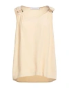 Simona Corsellini Woman Top Cream Size 4 Acetate, Silk In White