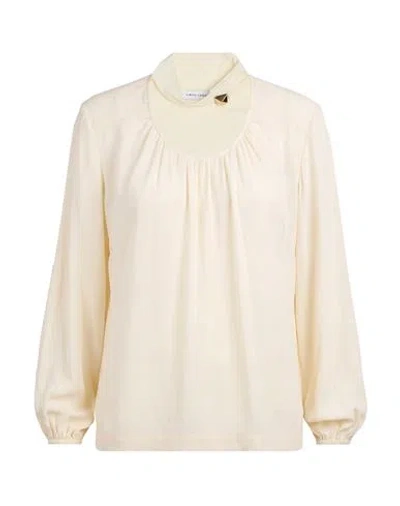 Simona Corsellini Woman Top Cream Size 4 Acetate, Silk In White
