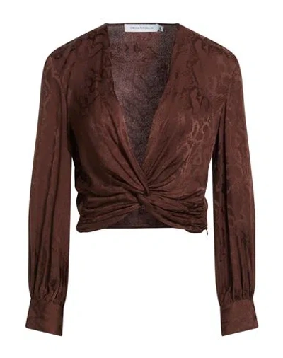 Simona Corsellini Woman Top Dark Brown Size 10 Viscose