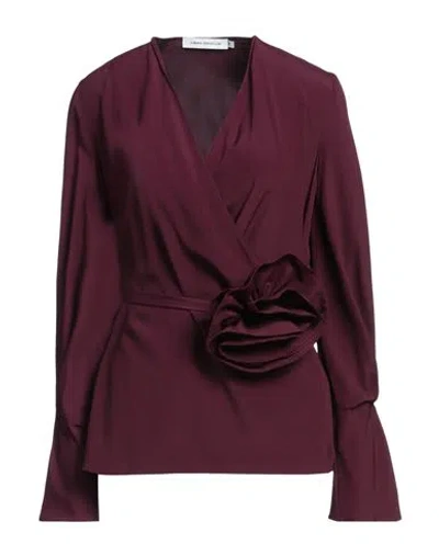 Simona Corsellini Woman Top Deep Purple Size 2 Acetate, Silk In Purple